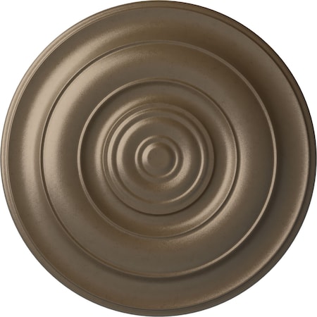 Ekena Millwork Niobe Ceiling Medallion (Fits Canopies up to 8 5/8"), Hand-Painted Warm Silver, 18"OD x 1 1/2"P CM18NIWSS